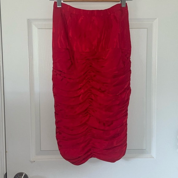 Vintage Red Vicky Tiel Silk Taffeta Red Tiger print dress size 38 medium - Picture 1 of 6